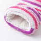 Striped Fuzzy Slipper Boots  US 5-10.5