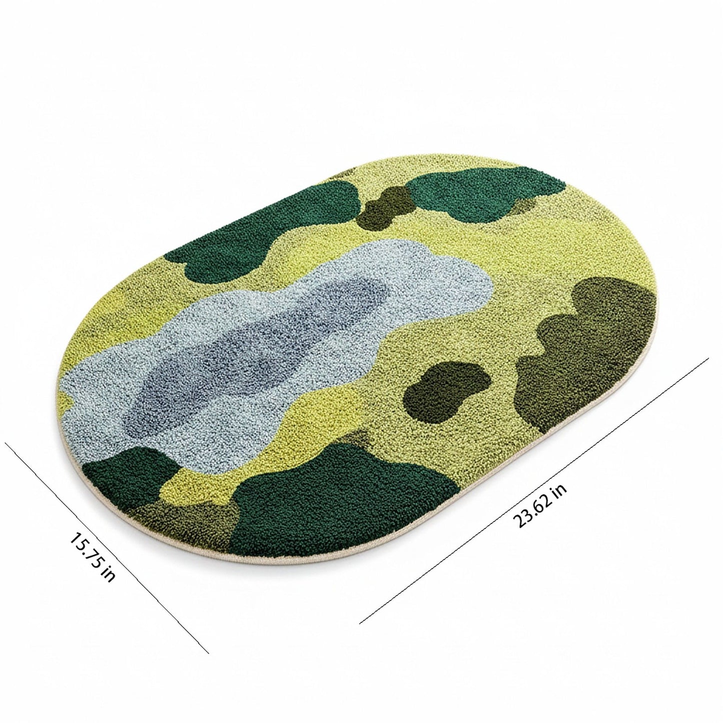 Abstract Tufted Floor Mat Soft Plush Irregular Shape Non Slip Backing Decorative Indoor Rug Modern Pattern