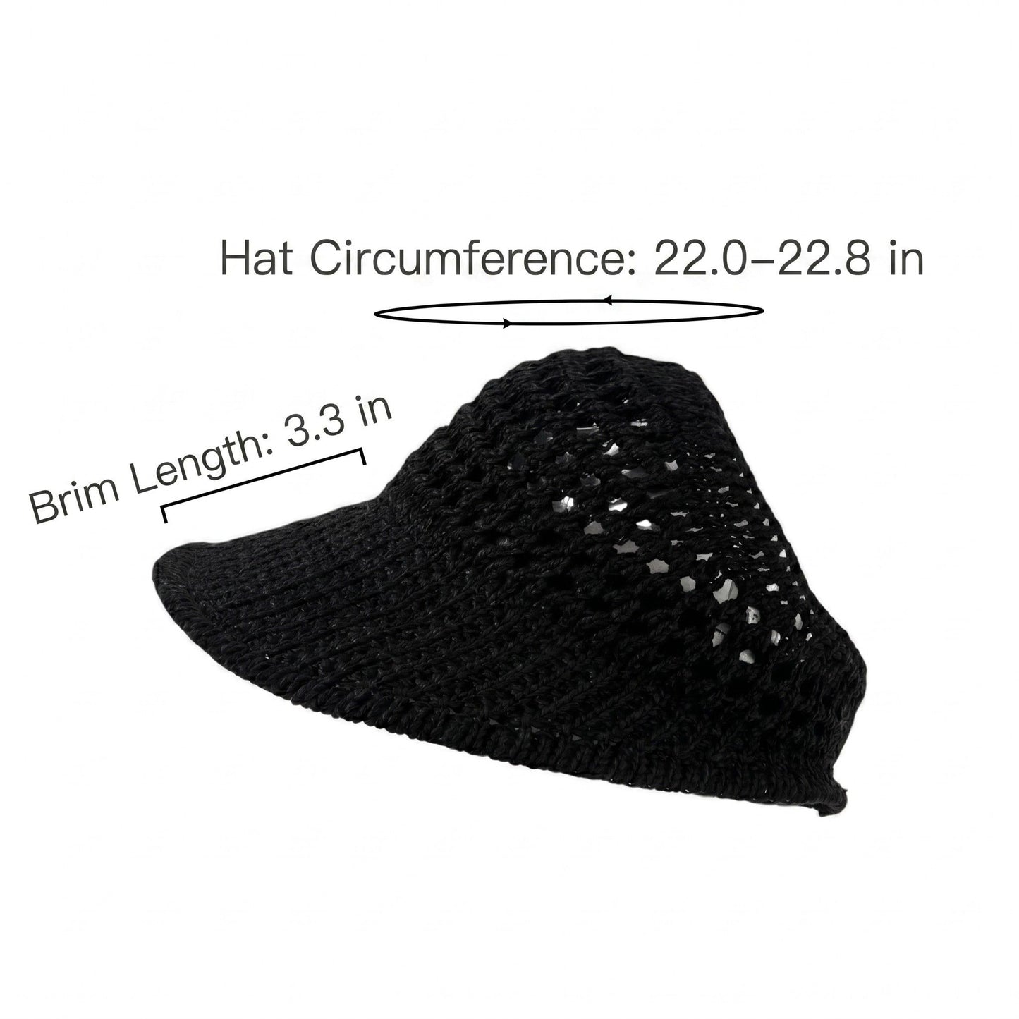 Crochet Bucket Hat Summer Knit Sun Hat Breathable Lightweight Beach Cap