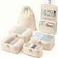 6 Piece Travel Packing Cube Set with Hanging Toiletry Bag