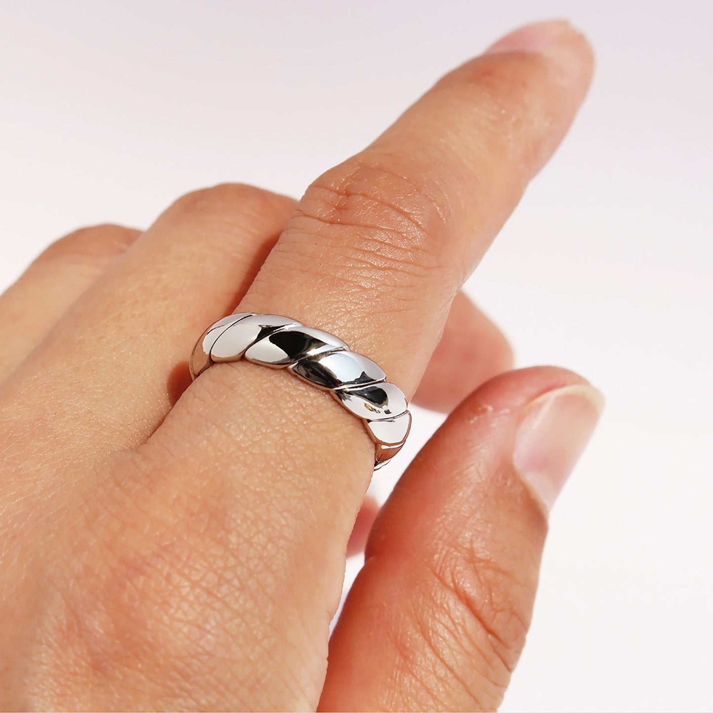 Women's Twisted Open Cuff Ring - Adjustable Statement Ring for Daily & Stylish Wear