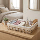 Rectangular Storage Basket with Fabric Lining and Lace Trim