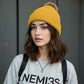 Cable Knit Beanie with Faux Fur Pom-Pom - Warm Stretchy Winter Hat for Casual Daily Wear