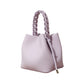 Leather Drawstring Bucket Handbag with Braided Top Handle and Adjustable Crossbody Strap