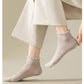 4-Pair Pack Breathable Lace Trim Ankle Socks with Open Knit Mesh Texture and Cotton Comfort