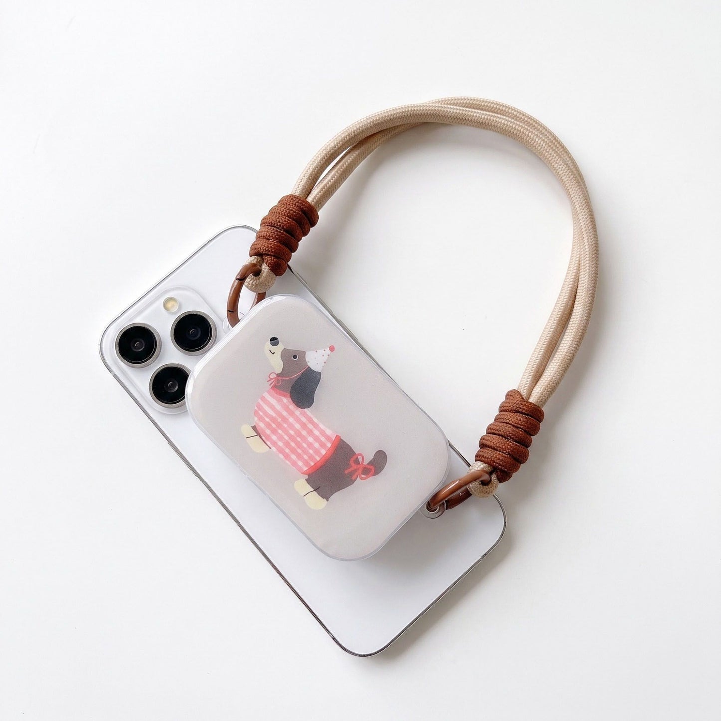 Dachshund Graphic Clear Phone Case Design with Cord Strap Compatible with all iPhone 14 and later models