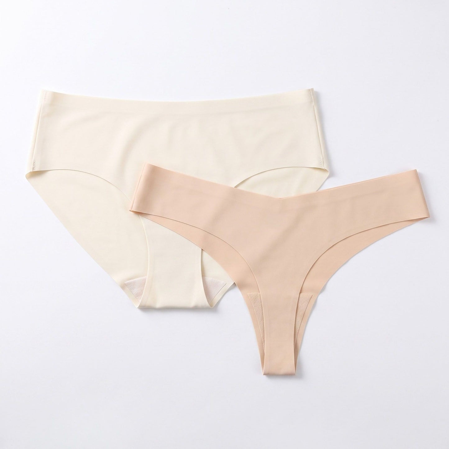 2 Pack Seamless Hipster and Thong Underwear Set