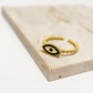 Women's Enamel Evil Eye Ring - Adjustable Statement Ring for Daily & Stylish Wear