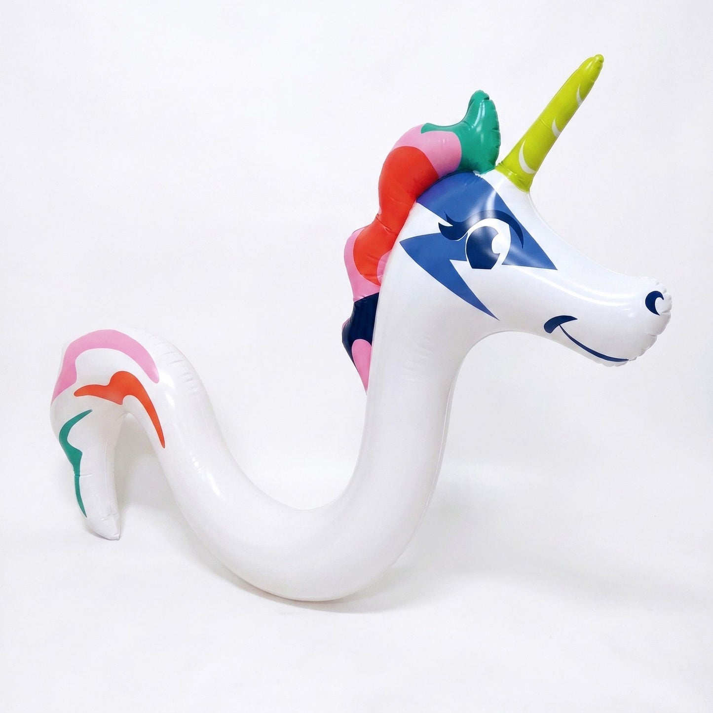 Kids Inflatable Unicorn Pool Float with Rainbow Mane and Tail