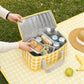 Insulated Picnic Lunch Bag with Zip Closure and Carry Handles