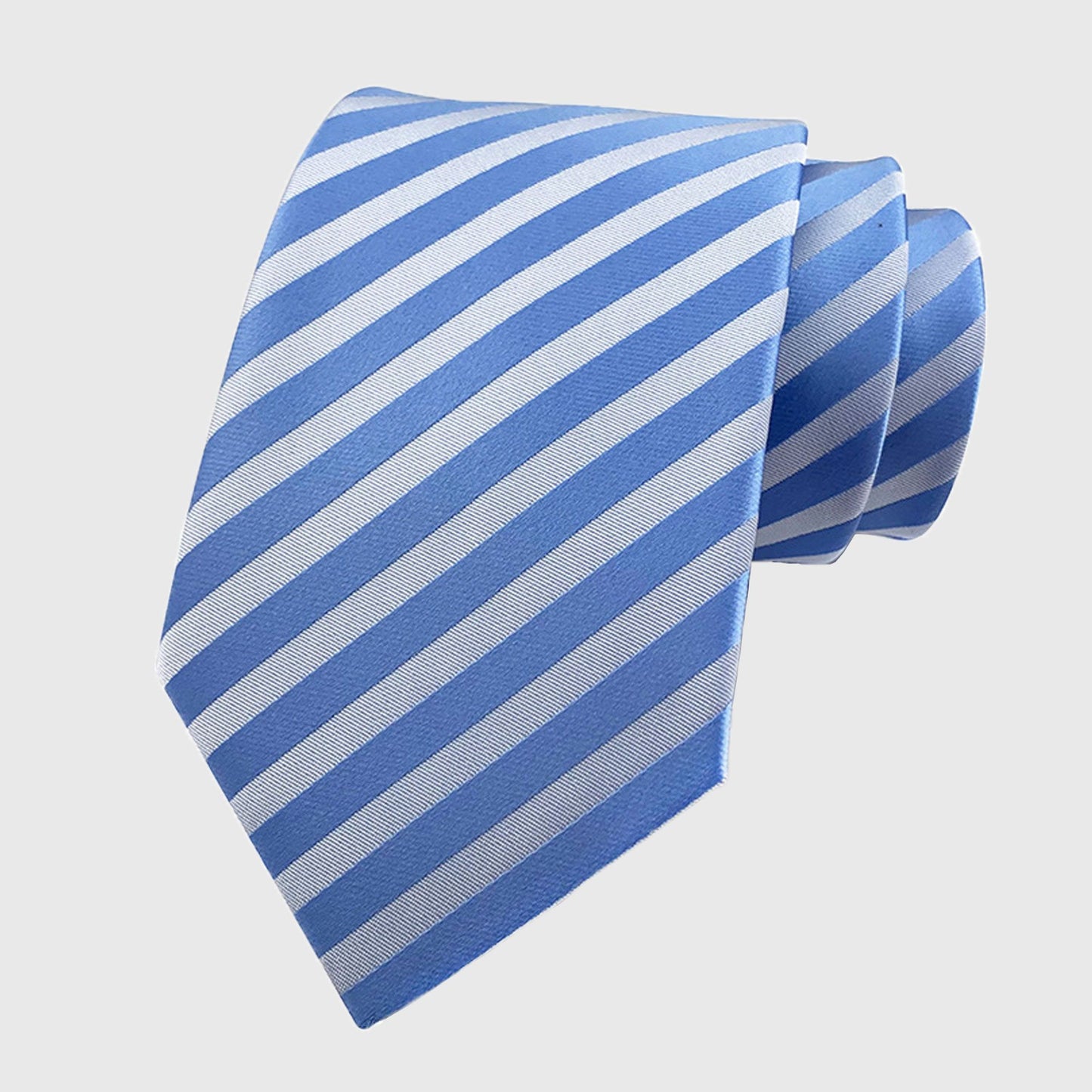 Men's Diagonal Stripe Polyester Tie - Formal Necktie for Business, Weddings & Stylish Daily Wear
