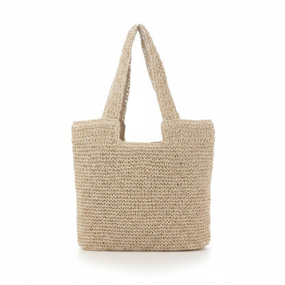 Woven Crochet Tote Bag with Shoulder Straps Lightweight Knit Tote with Zipper Pocket