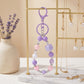 2-Piece Womens Beaded Bag Charm with Hanging Clip and Decorative Accents
