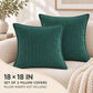 2 Pack Soft Ribbed Corduroy Throw Pillow Covers 18 x 18 Inch Solid Color