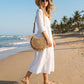 Crochet Crossbody Bag with Scalloped Flap and Adjustable Strap