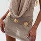 Round Disc and Ring Metal Waist Chain Adjustable Body Belt Modern Statement Waist Jewelry
