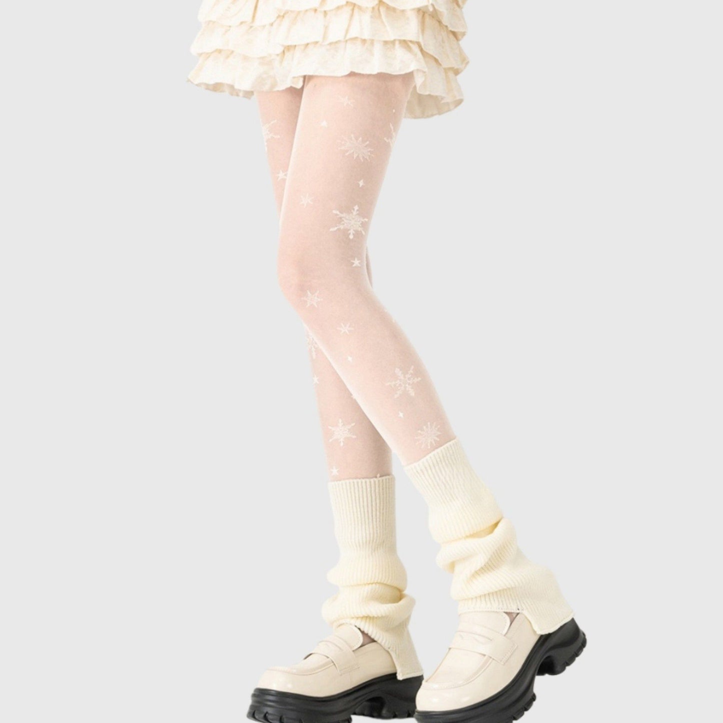 Sheer Star Pattern Tights with Soft Stretch Fit and Delicate Allover Celestial Design for Stylish Everyday Legwear