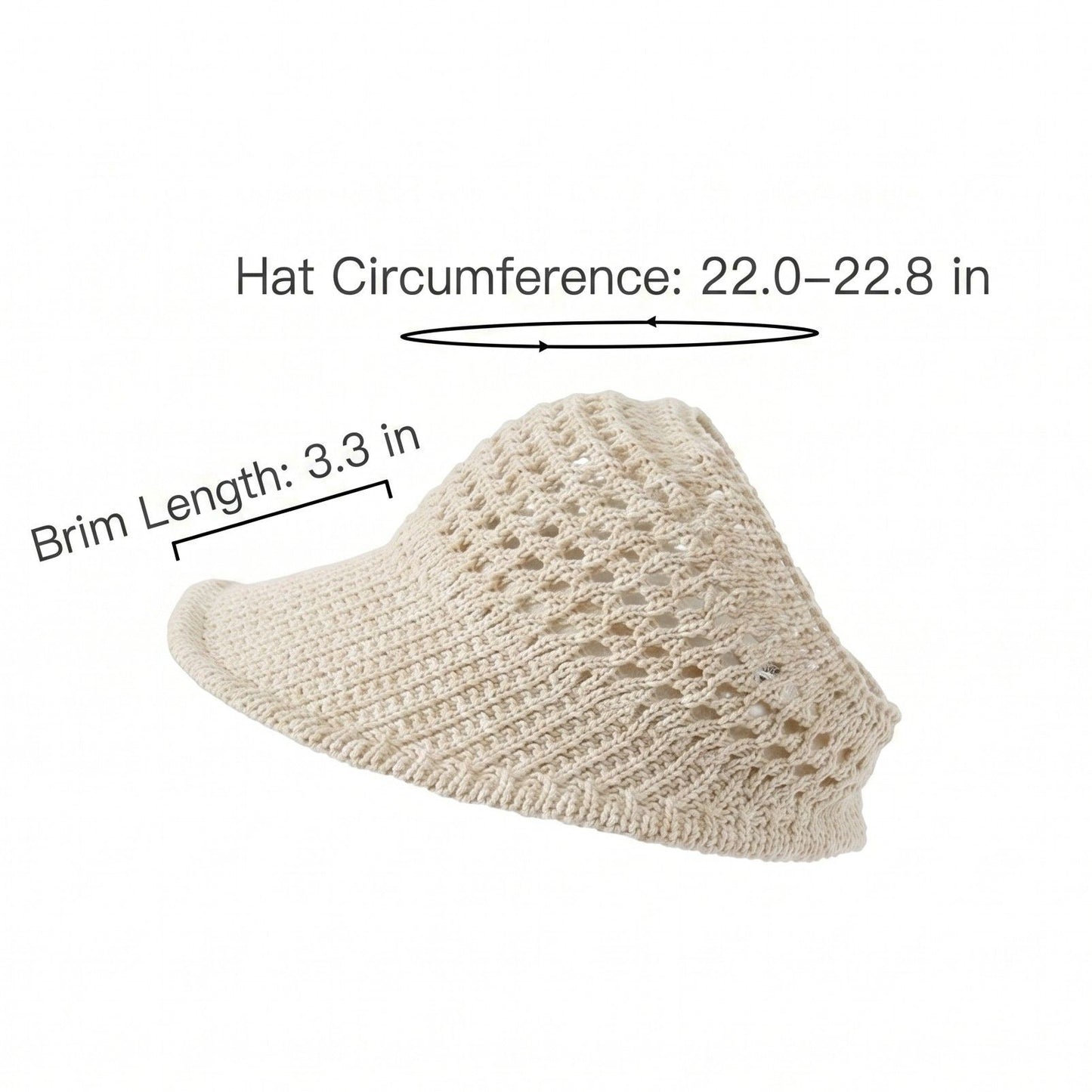 Crochet Bucket Hat Summer Knit Sun Hat Breathable Lightweight Beach Cap