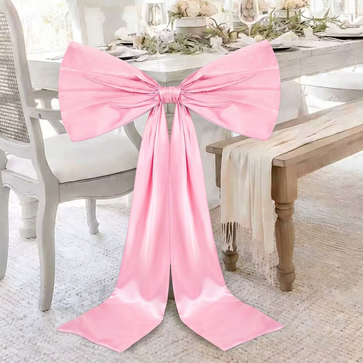 Large Decorative Bow with Long Tails for Holiday Decor