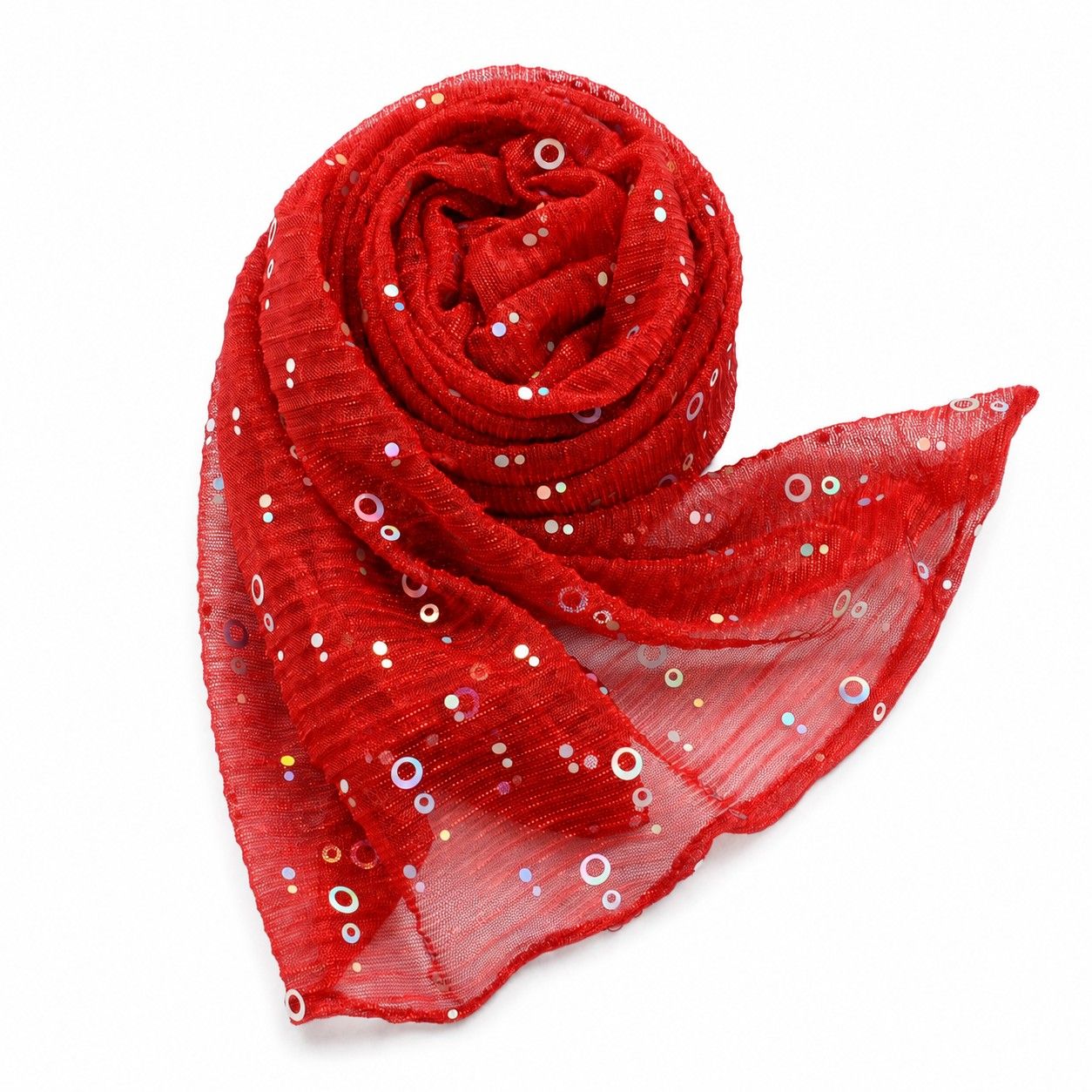 Sheer Sequin Oblong Scarf Lightweight Sparkle Mesh Shawl Wrap