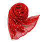 Sheer Sequin Oblong Scarf Lightweight Sparkle Mesh Shawl Wrap