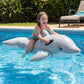 Dolphin Inflatable Pool Float Ride On with Handles Durable PVC Swim Toy Large Water Float for Pool Beach Lake 63x15.7in