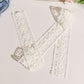 Sheer Floral Lace Belt with Long Tie Ribbon Accent 53in