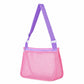 Mesh Beach Shoulder Bag with Adjustable Strap Zip Top Lightweight See Through Tote for Pool Travel