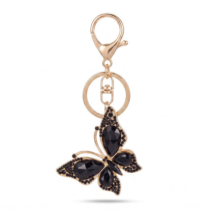 2pc Butterfly Rhinestone Keychain Bag Charm with Lobster Clasp