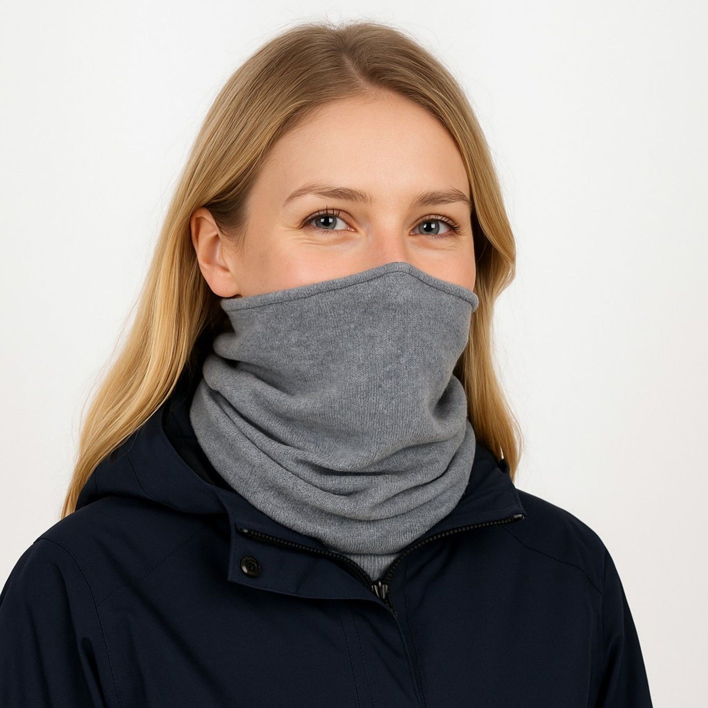 Soft Knit Neck Warmer with Cozy Layered Design 9x17 inches