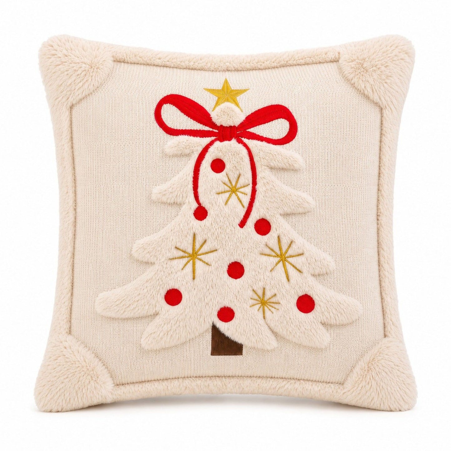 2pc Christmas Tree Plush Pillow Covers 17.7 x 17.7 in