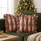 2 Pack Christmas Tree Ruffle Decorative Throw Pillow Covers