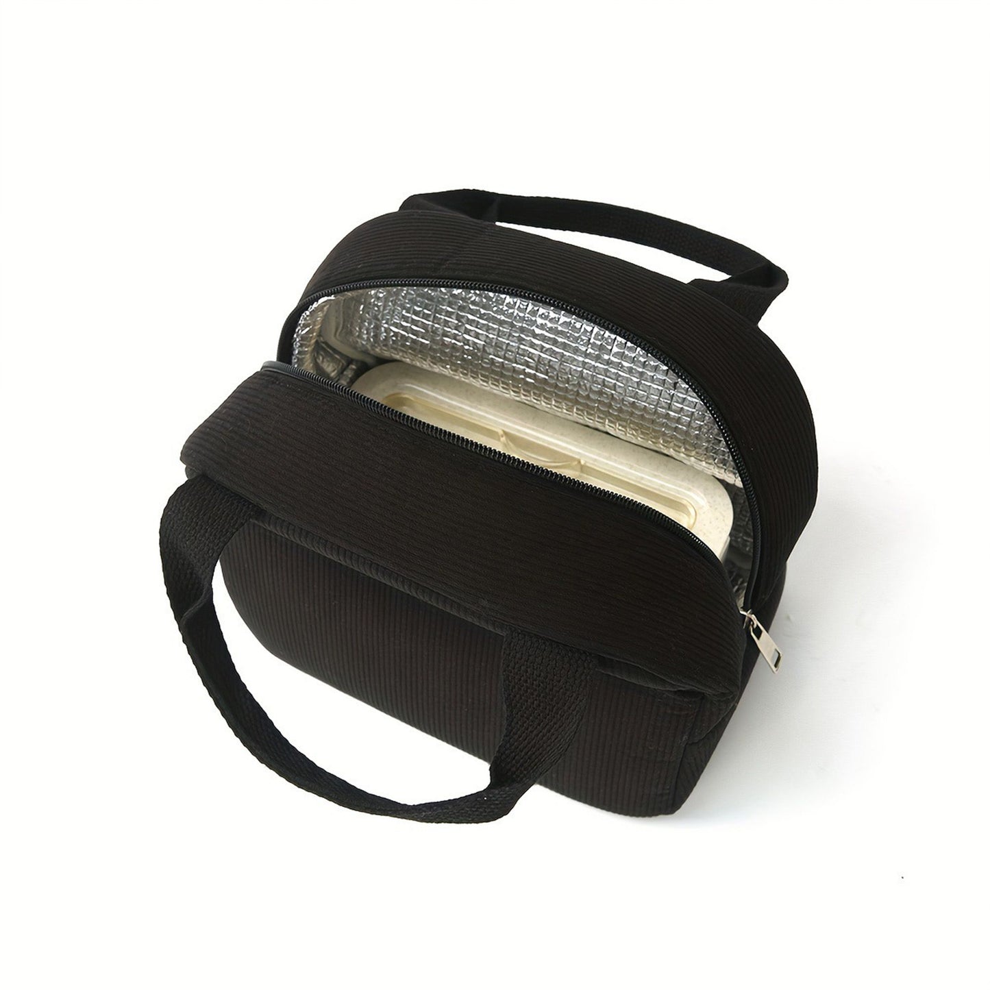 Insulated Corduroy Lunch Bag with Handle