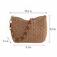 Woven Shoulder Bag with Chain Strap Zip Closure and Interior Slip Pocket