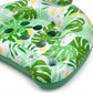 Inflatable Pool Lounger with Tropical Leaf Print and Cup Holders