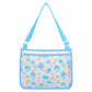 Printed Mesh Beach Shoulder Bag with Adjustable Strap Zip Top Lightweight See Through Tote for Pool