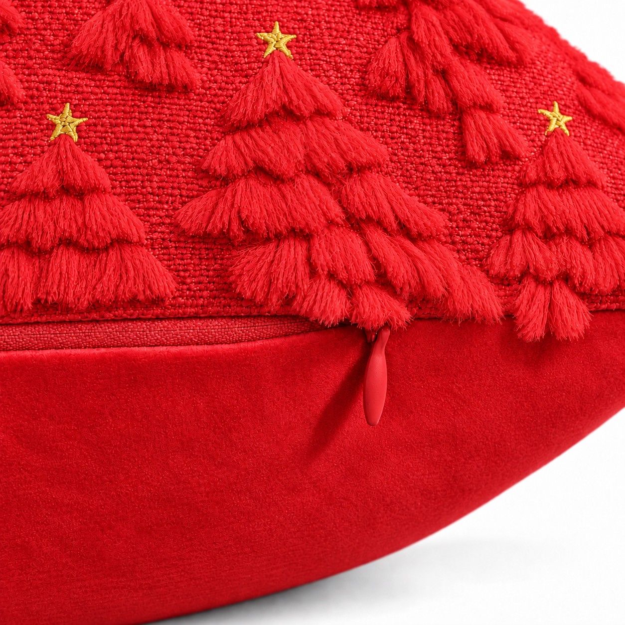 2 Pack Plush Textured Christmas Tree Throw Pillow Covers 18 x 18 Inch Holiday Decor
