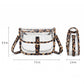 Clear Crossbody Handbag with Adjustable Strap and Buckle Flap Closure