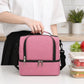 Dual Compartment Insulated Lunch Bag with Adjustable Shoulder Strap