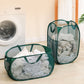 Collapsible Mesh Laundry Basket Large Capacity Pop Up Hamper Foldable Clothes Storage Bin