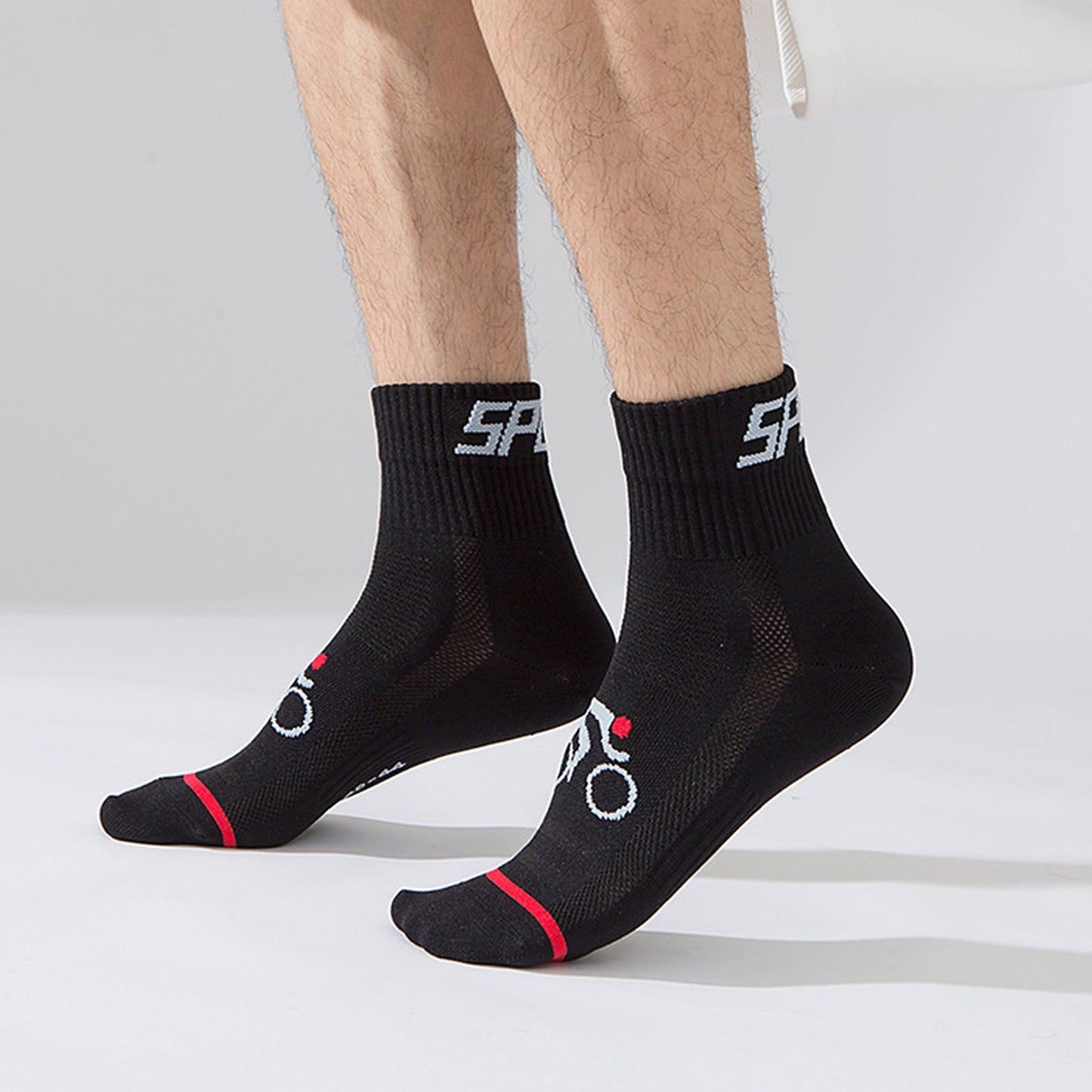 6pk Men's Cycling Pattern Athletic Socks