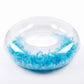 Clear Feather Inflatable Pool Ring with Blue Accent Fill