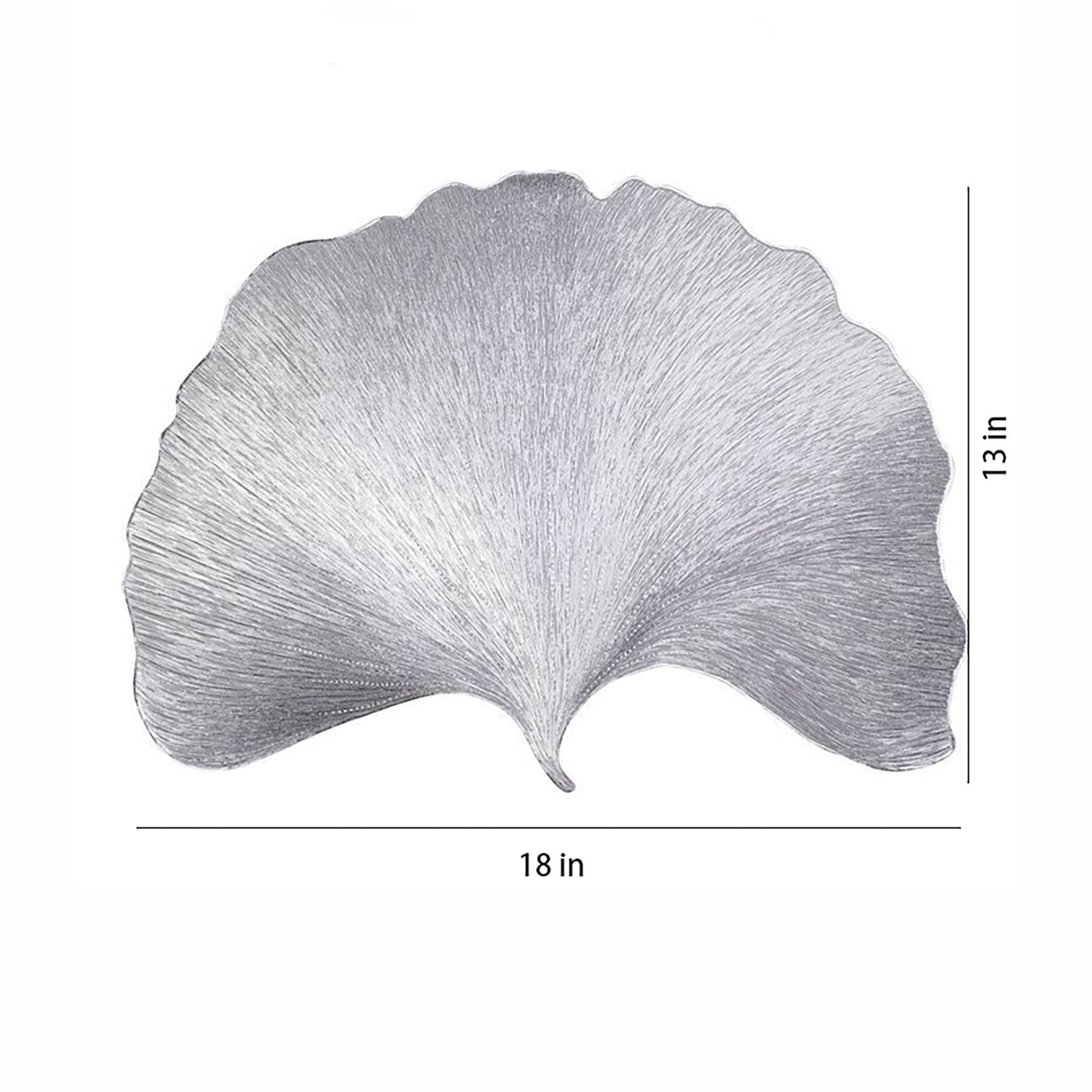 4-Pack Metallic Ginkgo Leaf PVC Placemats Heat Resistant Textured Table Mats