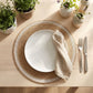 4 Piece Boho Round Placemat Set Woven Look Heat Resistant Table Mats for Dining Table