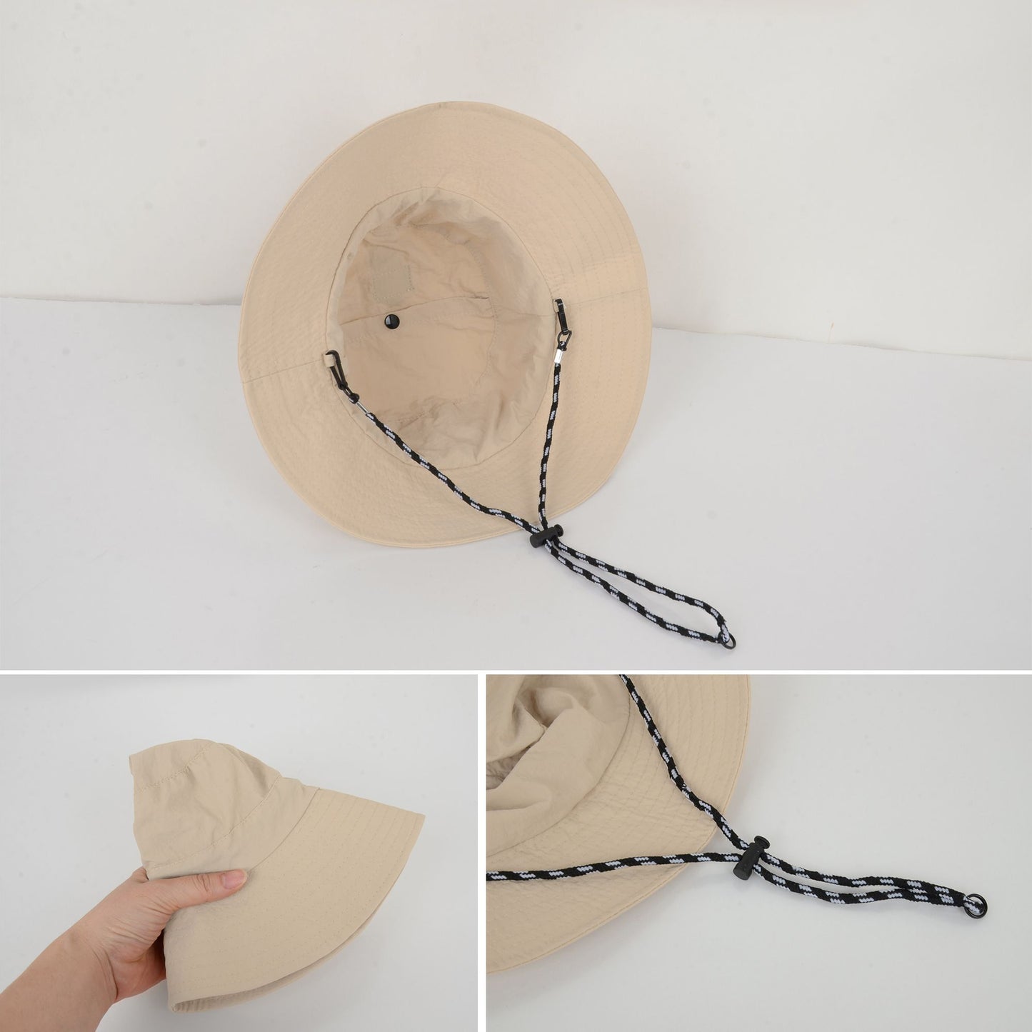 Water-Resistant Packable Bucket Hat with Adjustable Chin Strap Quick-Dry Fabric for Beach Hiking Camping and Outdoor Travel