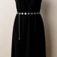 Floral Metal Chain Belt with Adjustable Link and Drop Detail 45.5in