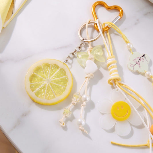 Bag Charm with Hanging Strap and Decorative Accents