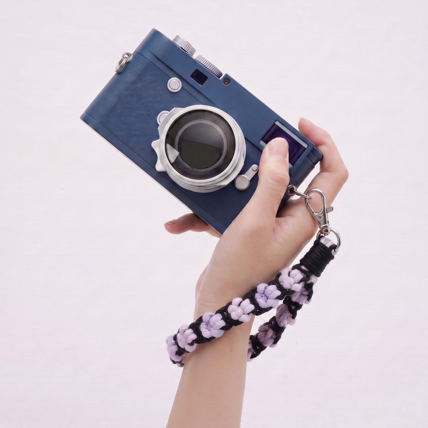 Floral Braided Wrist Strap with Swivel Clasp