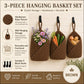 Woven Cotton Rope Hanging Basket Set Wall Storage Organizer with Hooks