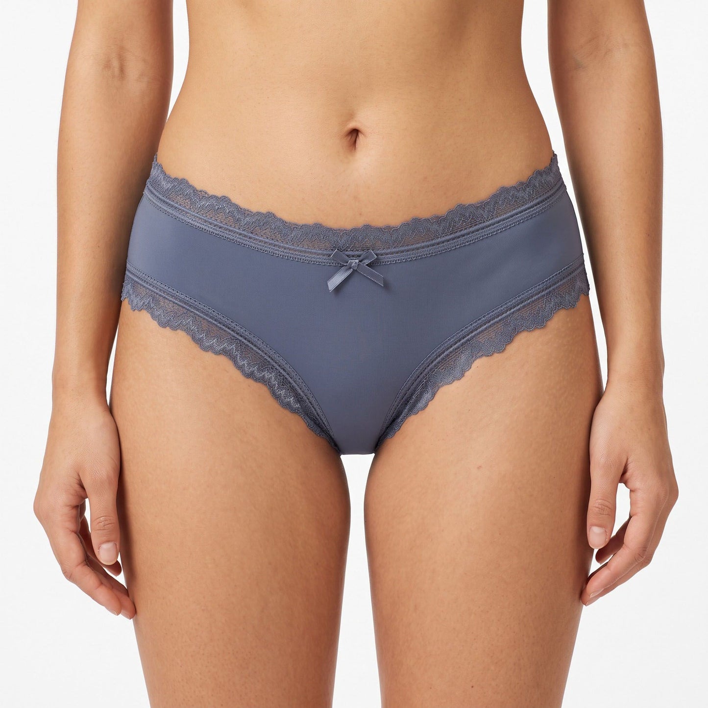 2 Pack Lace Trim Hipster Underwear with Bow Detail